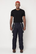Купить Полукомбинезон брюки горнолыжные мужские темно-синего цвета 662123TS, фото 6