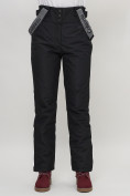 Купить Полукомбинезон брюки горнолыжные женские черного цвета 66215Ch, фото 6