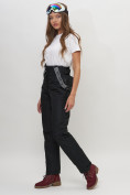 Купить Полукомбинезон брюки горнолыжные женские черного цвета 66215Ch, фото 15