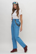 Купить Полукомбинезон брюки горнолыжные женские голубого цвета 66215Gl, фото 13