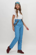 Купить Полукомбинезон брюки горнолыжные женские голубого цвета 66215Gl, фото 14
