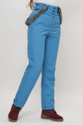 Купить Полукомбинезон брюки горнолыжные женские голубого цвета 66215Gl, фото 7