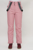 Купить Полукомбинезон брюки горнолыжные женские розового цвета 66215R, фото 14