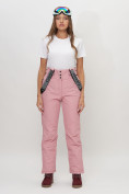 Купить Полукомбинезон брюки горнолыжные женские розового цвета 66215R, фото 6