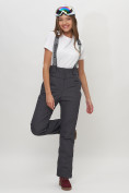 Купить Полукомбинезон брюки горнолыжные женские темно-серого цвета 66215TC, фото 4
