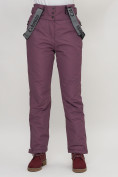 Купить Полукомбинезон брюки горнолыжные женские темно-фиолетового цвета 66215TF, фото 9
