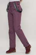 Купить Полукомбинезон брюки горнолыжные женские темно-фиолетового цвета 66215TF, фото 11