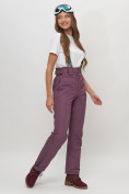 Купить Полукомбинезон брюки горнолыжные женские темно-фиолетового цвета 66215TF, фото 3