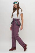Купить Полукомбинезон брюки горнолыжные женские темно-фиолетового цвета 66215TF, фото 6