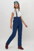 Купить Полукомбинезон брюки горнолыжные женские темно-синего цвета 66215TS, фото 4