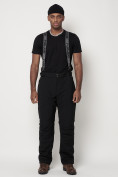 Купить Полукомбинезон брюки горнолыжные мужские черного цвета 6621Ch