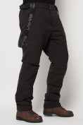 Купить Полукомбинезон брюки горнолыжные мужские темно-серого цвета 6621TC, фото 15