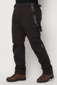 Купить Полукомбинезон брюки горнолыжные мужские темно-серого цвета 6621TC, фото 16