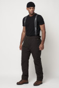 Купить Полукомбинезон брюки горнолыжные мужские темно-серого цвета 6621TC, фото 2
