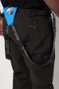 Купить Полукомбинезон брюки горнолыжные мужские темно-серого цвета 6621TC, фото 20