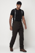 Купить Полукомбинезон брюки горнолыжные мужские темно-серого цвета 6621TC, фото 3