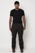 Купить Полукомбинезон брюки горнолыжные мужские темно-серого цвета 6621TC, фото 9