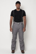 Купить Полукомбинезон брюки горнолыжные мужские серого цвета 66357Sr