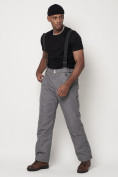 Купить Полукомбинезон брюки горнолыжные мужские серого цвета 66357Sr, фото 2