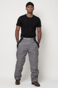 Купить Полукомбинезон брюки горнолыжные мужские серого цвета 66357Sr, фото 6