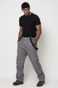 Купить Полукомбинезон брюки горнолыжные мужские серого цвета 66357Sr, фото 7