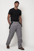 Купить Полукомбинезон брюки горнолыжные мужские серого цвета 66357Sr, фото 8