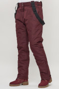 Купить Полукомбинезон брюки горнолыжные женские big size бордового цвета 66413Bo, фото 6