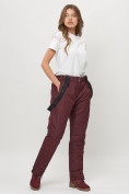 Купить Полукомбинезон брюки горнолыжные женские big size бордового цвета 66413Bo, фото 15