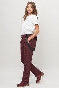 Купить Полукомбинезон брюки горнолыжные женские big size бордового цвета 66413Bo, фото 16