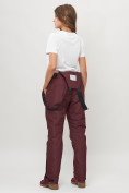 Купить Полукомбинезон брюки горнолыжные женские big size бордового цвета 66413Bo, фото 17