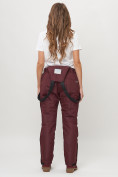 Купить Полукомбинезон брюки горнолыжные женские big size бордового цвета 66413Bo, фото 18