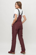 Купить Полукомбинезон брюки горнолыжные женские big size бордового цвета 66413Bo, фото 3