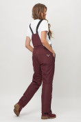 Купить Полукомбинезон брюки горнолыжные женские big size бордового цвета 66413Bo, фото 4