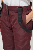 Купить Полукомбинезон брюки горнолыжные женские big size бордового цвета 66413Bo, фото 10