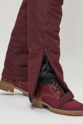 Купить Полукомбинезон брюки горнолыжные женские big size бордового цвета 66413Bo, фото 12