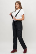 Купить Полукомбинезон брюки горнолыжные женские big size черного цвета 66413Ch, фото 9