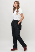 Купить Полукомбинезон брюки горнолыжные женские big size черного цвета 66413Ch, фото 12