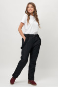Купить Полукомбинезон брюки горнолыжные женские big size черного цвета 66413Ch, фото 13