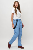 Купить Полукомбинезон брюки горнолыжные женские big size голубого цвета 66413Gl, фото 12