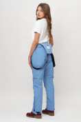 Купить Полукомбинезон брюки горнолыжные женские big size голубого цвета 66413Gl, фото 13