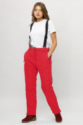 Купить Полукомбинезон брюки горнолыжные женские big size красного цвета 66413Kr, фото 10