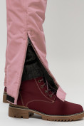 Купить Полукомбинезон брюки горнолыжные женские big size розового цвета 66413R, фото 9