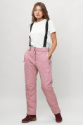 Купить Полукомбинезон брюки горнолыжные женские big size розового цвета 66413R, фото 10
