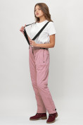Купить Полукомбинезон брюки горнолыжные женские big size розового цвета 66413R, фото 11