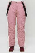 Купить Полукомбинезон брюки горнолыжные женские big size розового цвета 66413R, фото 4