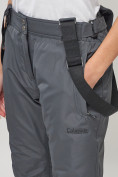 Купить Полукомбинезон брюки горнолыжные женские big size темно-серого цвета 66413TC, фото 12