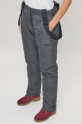 Купить Полукомбинезон брюки горнолыжные женские big size темно-серого цвета 66413TC, фото 13