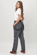 Купить Полукомбинезон брюки горнолыжные женские big size темно-серого цвета 66413TC, фото 18