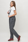 Купить Полукомбинезон брюки горнолыжные женские big size темно-серого цвета 66413TC, фото 2