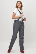 Купить Полукомбинезон брюки горнолыжные женские big size темно-серого цвета 66413TC, фото 3